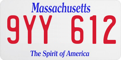 MA license plate 9YY612