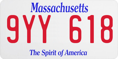MA license plate 9YY618