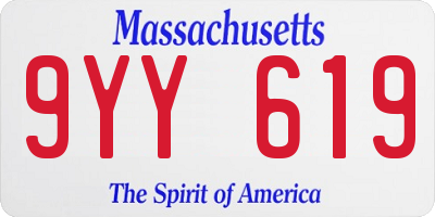 MA license plate 9YY619