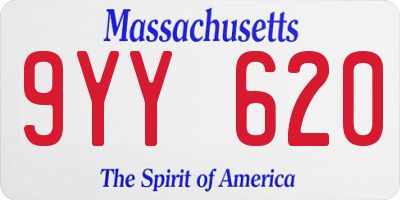 MA license plate 9YY620