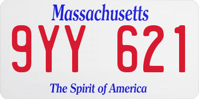 MA license plate 9YY621