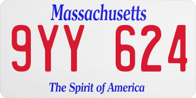 MA license plate 9YY624