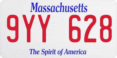 MA license plate 9YY628