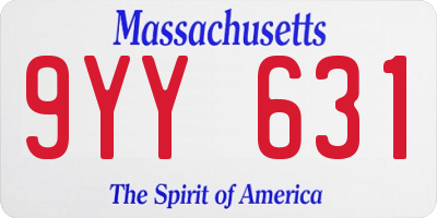 MA license plate 9YY631