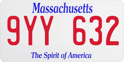 MA license plate 9YY632