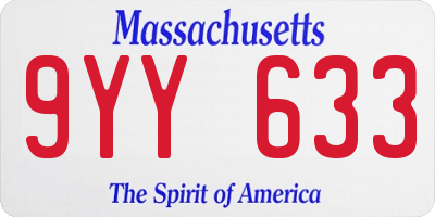 MA license plate 9YY633