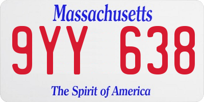 MA license plate 9YY638