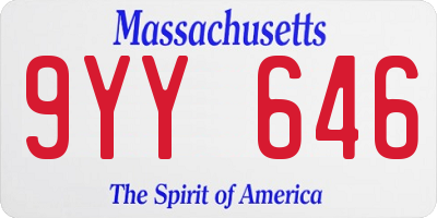MA license plate 9YY646