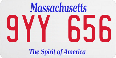 MA license plate 9YY656