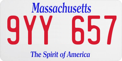 MA license plate 9YY657