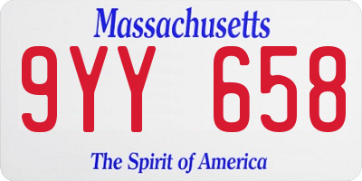 MA license plate 9YY658