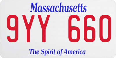 MA license plate 9YY660