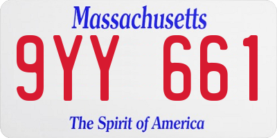 MA license plate 9YY661
