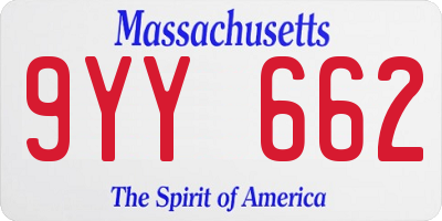 MA license plate 9YY662