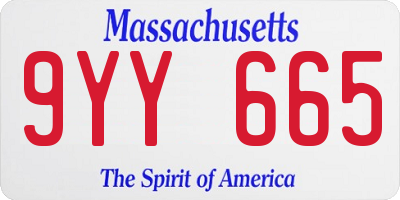 MA license plate 9YY665