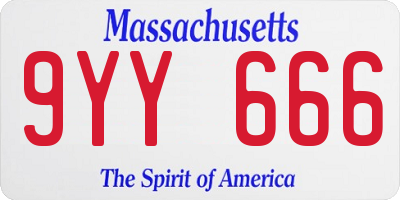 MA license plate 9YY666