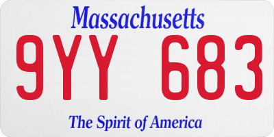 MA license plate 9YY683