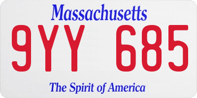 MA license plate 9YY685