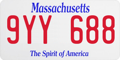 MA license plate 9YY688