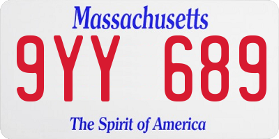 MA license plate 9YY689