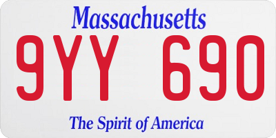 MA license plate 9YY690