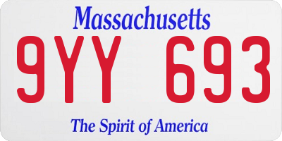 MA license plate 9YY693
