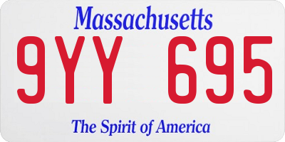 MA license plate 9YY695