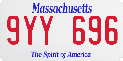 MA license plate 9YY696