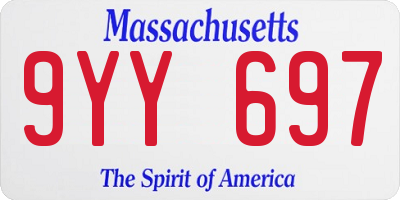 MA license plate 9YY697