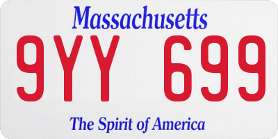 MA license plate 9YY699