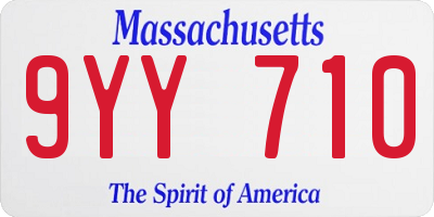 MA license plate 9YY710
