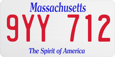 MA license plate 9YY712