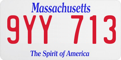 MA license plate 9YY713