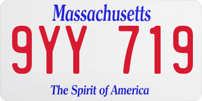 MA license plate 9YY719