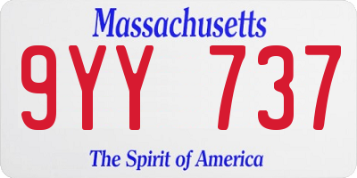 MA license plate 9YY737
