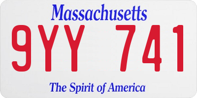 MA license plate 9YY741