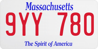 MA license plate 9YY780