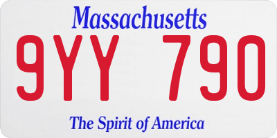 MA license plate 9YY790