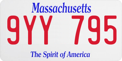 MA license plate 9YY795