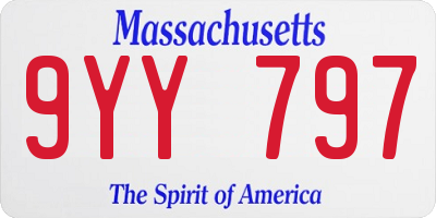 MA license plate 9YY797