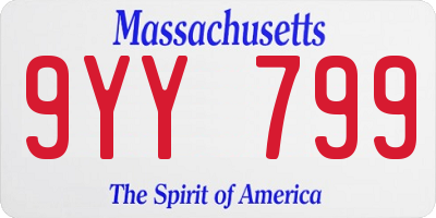 MA license plate 9YY799