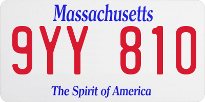MA license plate 9YY810