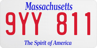 MA license plate 9YY811