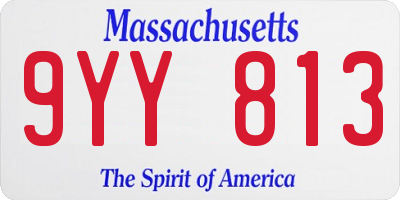 MA license plate 9YY813