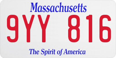 MA license plate 9YY816