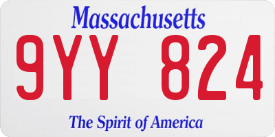 MA license plate 9YY824