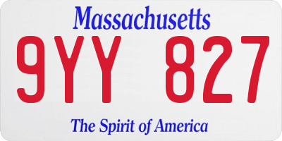 MA license plate 9YY827