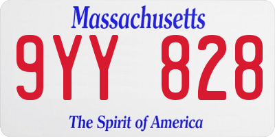 MA license plate 9YY828