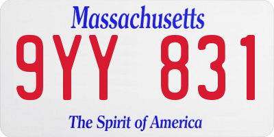 MA license plate 9YY831