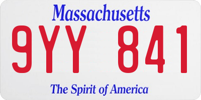 MA license plate 9YY841
